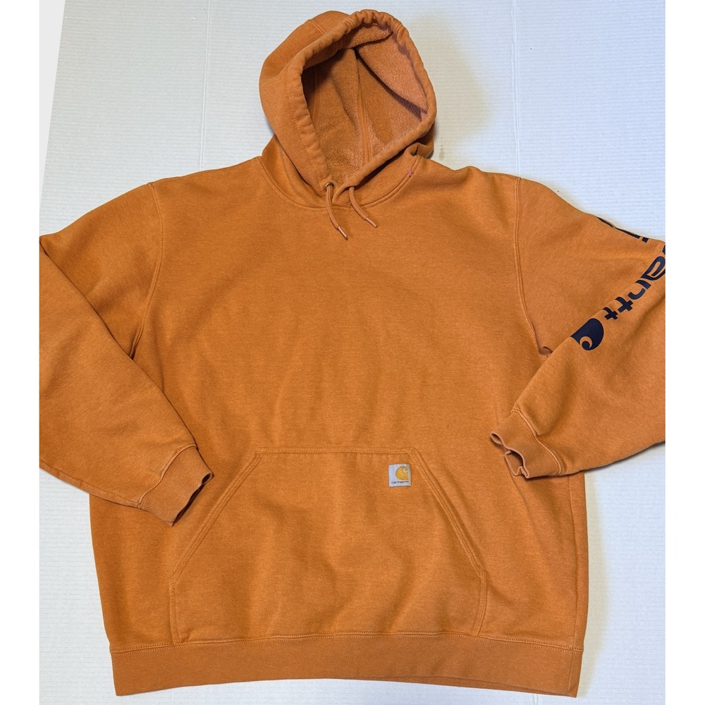 CARHARTT K288 Q66 - Men's Hoodie - Orange Loose Fit Sleeve Logo Sleeve - 2XL
